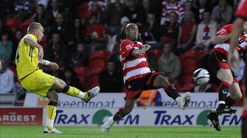 Jamie Ohara scores for Spurs against Doncaster Rovers