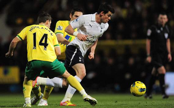 Action from Norwich City v Tottenham Hotspur, December 2011