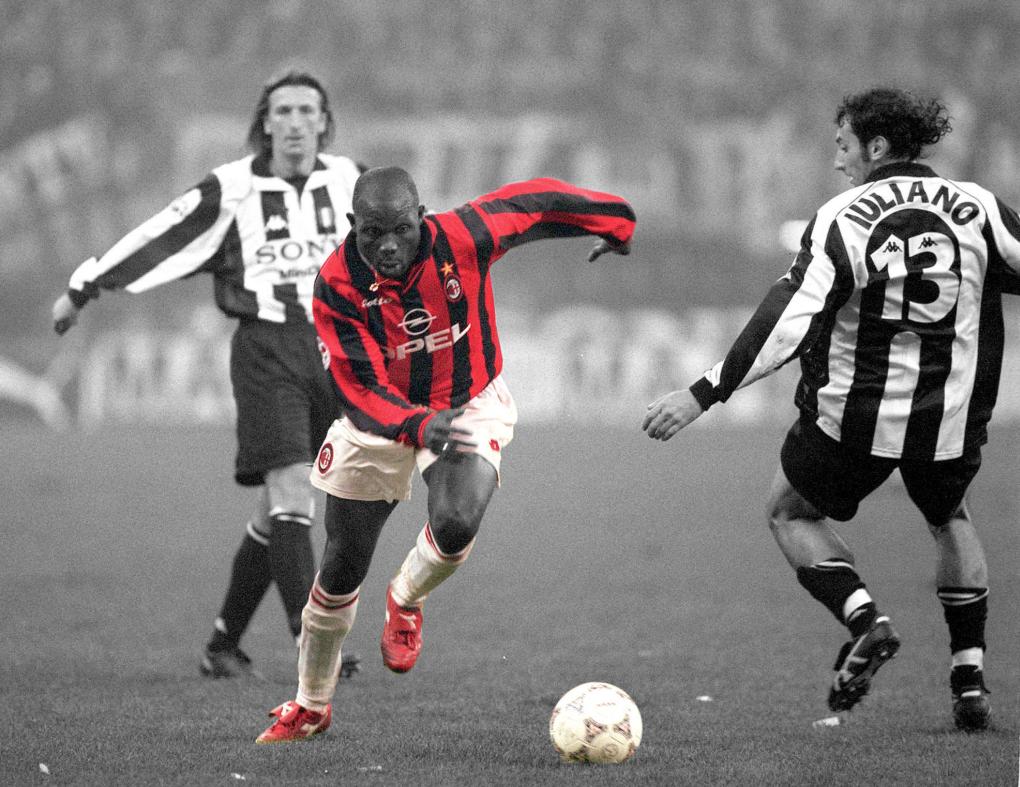 George Weah in action for AC Milan