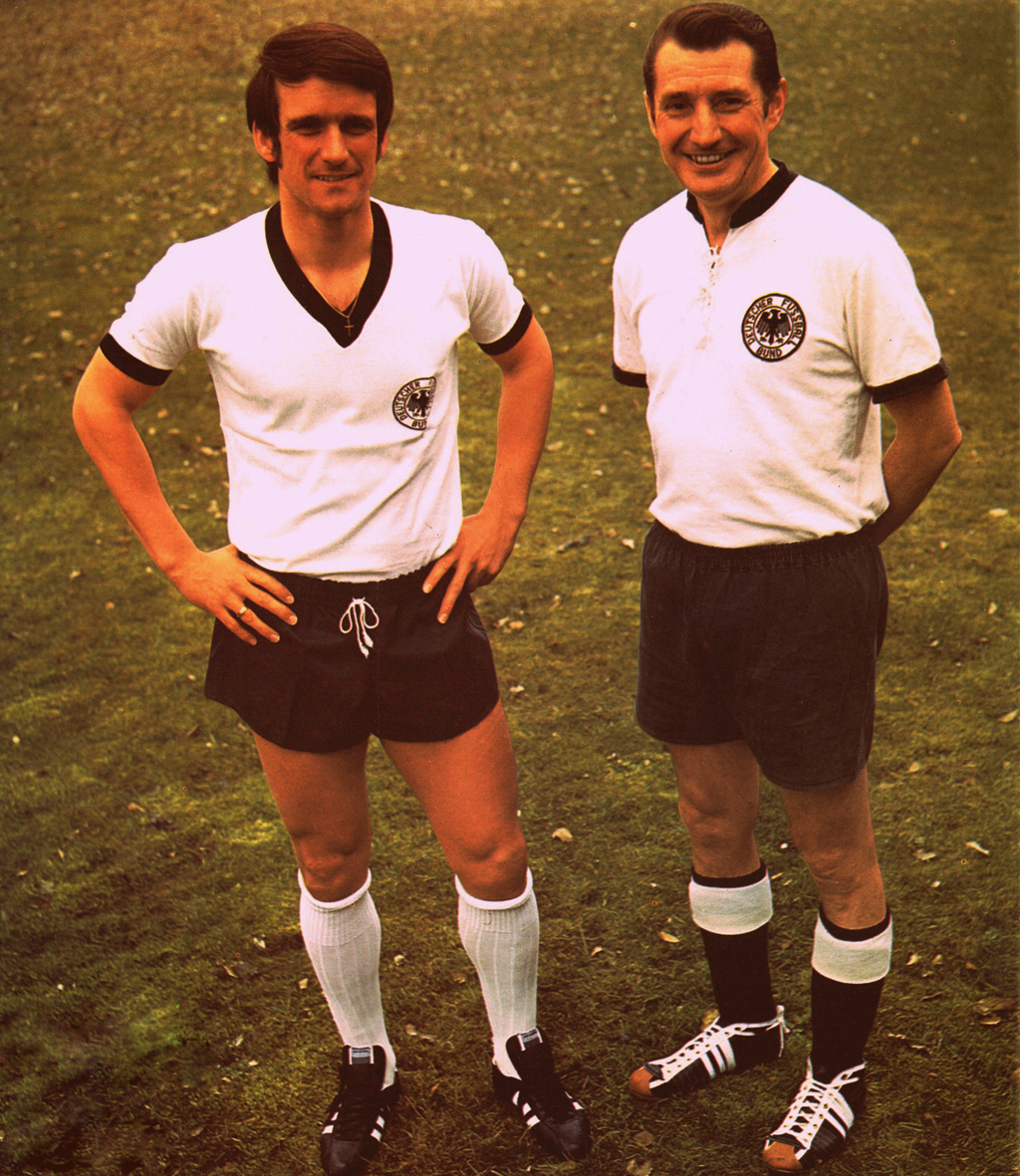 West Germany's Wolfgang Overath with Fritz Walter