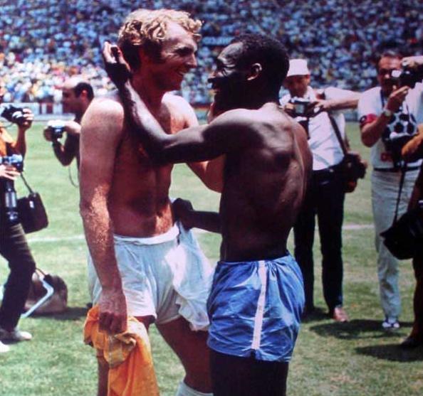 England's Booby Moore & Brazil's Pele, 1970 World Cup, Mexico