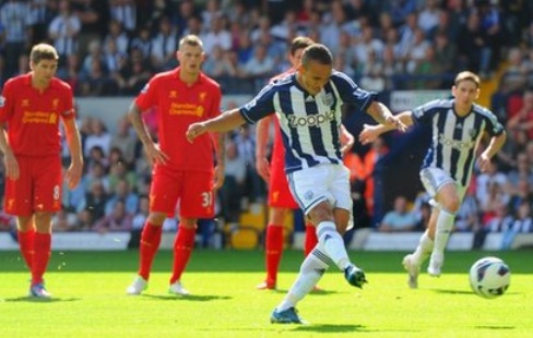 Action from West Bromwich Albion 3-0 Liverpool, August 2012