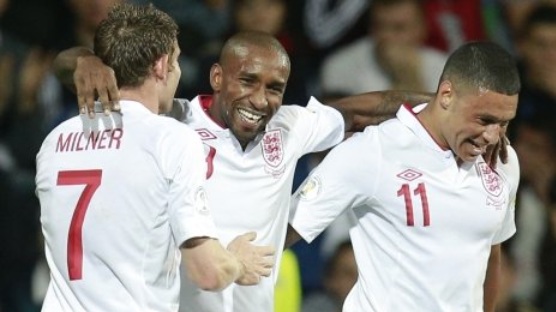 Jermain Defoe scores during Moldova 0-5 England, September 2012