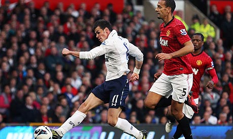Gareth Bale scores in Spurs 3-2 win at Old Trafford, September 2012