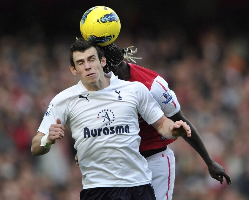 Gareth Bale in action for Tottenham Hotspur at Arsenal, February 2012