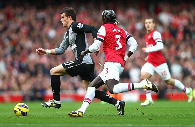 Gareth Bale scores for Tottenham Hotspur against Arsenbal, November 2012
