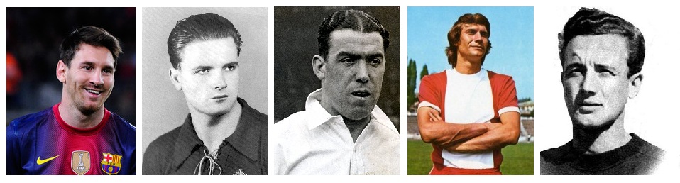 Lionel Messi, Ferenc Deák, Dixie Dean, Dudu Georgescu & Refik Resmja 