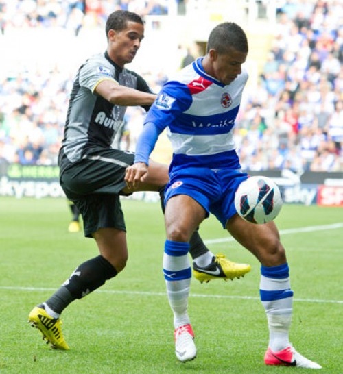 Kyle Naughton in action for Tottenham Hotspur at Reading, September 2012