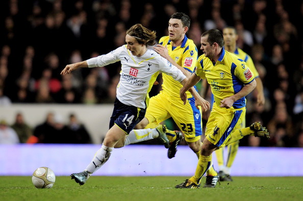 Luka Modric in action for Spurs against Leeds