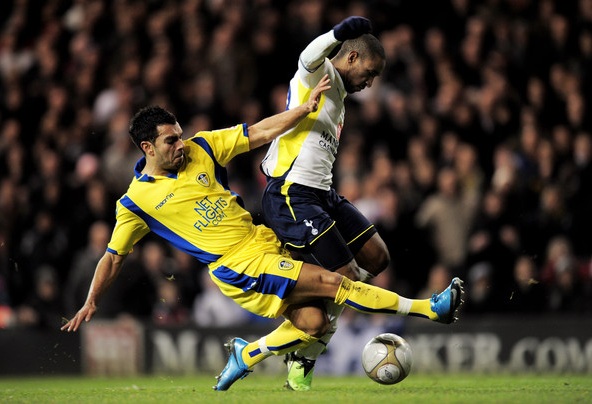 Action from Tottenham Hotspur v Leeds United