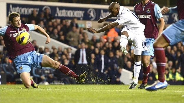 Jermain Defoe scores for Spurs v West Ham, November 2012