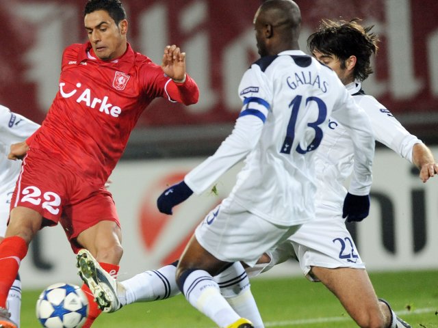 Nacer Chadli in action for FC Twente v Tottenham Hotspur