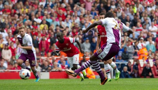 Action from Arsenal v Aston Villa, August 2013