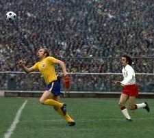 Action from Poland 2-0 England, June 1973