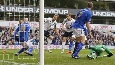Harry Kane scores a hat-trick for Spurs against Leicester, March 2015