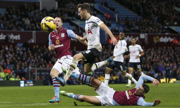 Action from Aston Villa 1-2 Tottenham Hotspur, November 2014