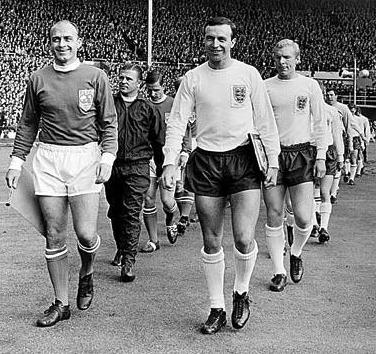Jimmy Armfield leads England out at Wembley in 1963 against FIFAs Rest of the World team