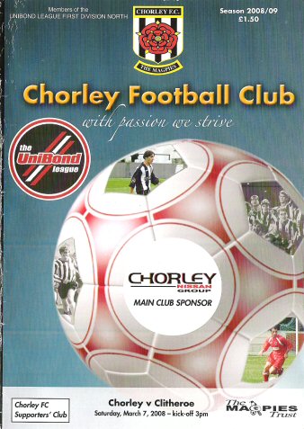 Chorley v Clitheroe match programme 