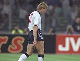 Stuart Pearce after his penalty miss in the 1990 World Cup
