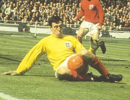 Gordon Banks keeps goal for England during the 1966 World Cup Final