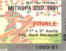 1991 Mitropa Cup Final ticket